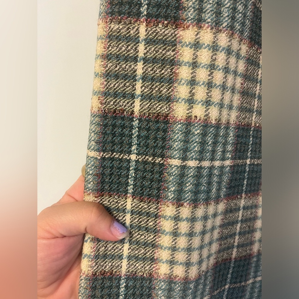 Jaeger London Wool Skirt Vintage Plaid pencil skirt size 12 from Great Britain - Picture 2 of 8